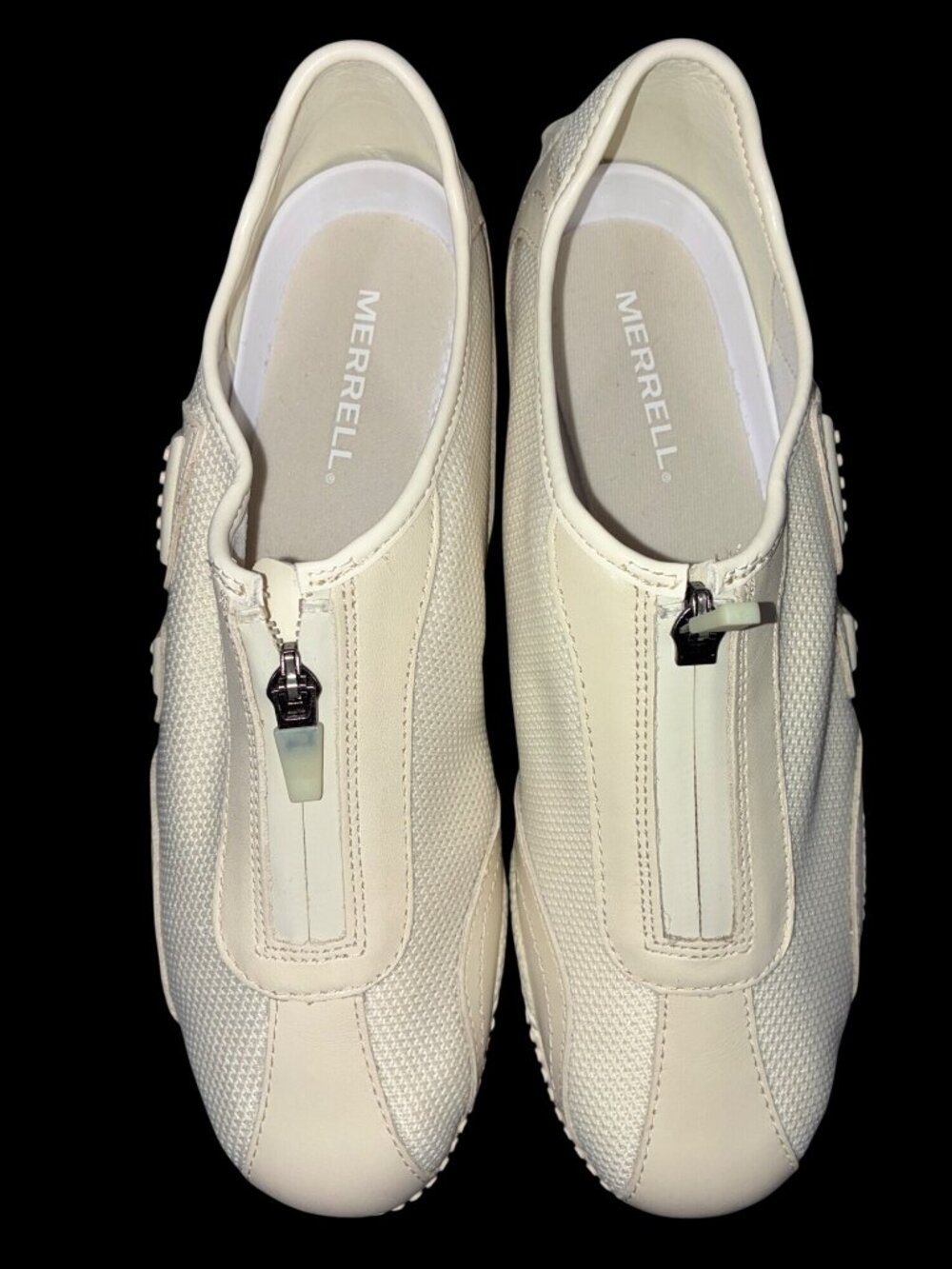 Merrell Relay Fly Zip Casual Shoes neutral Cream Size 9 Leather trendy low